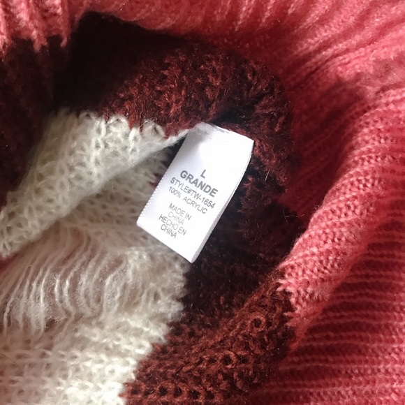 Zenana Outfitters Destroyed Striped Sweater - Picture 5 of 7